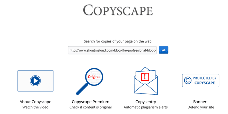 Một trong những công cụ kiểm tra bài viết chuẩn SEO tốt nhất chính là Copy Scape